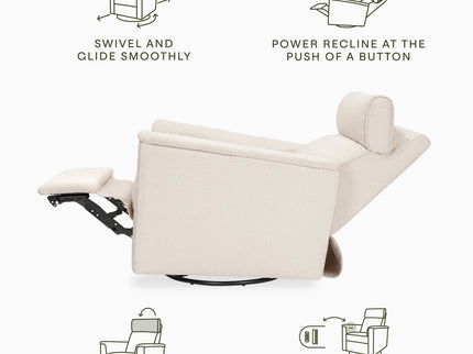 M17186PWB,Namesake,Willa Plus Power Glider Recliner w/ Power Headrest in Performance Ivory Boucle