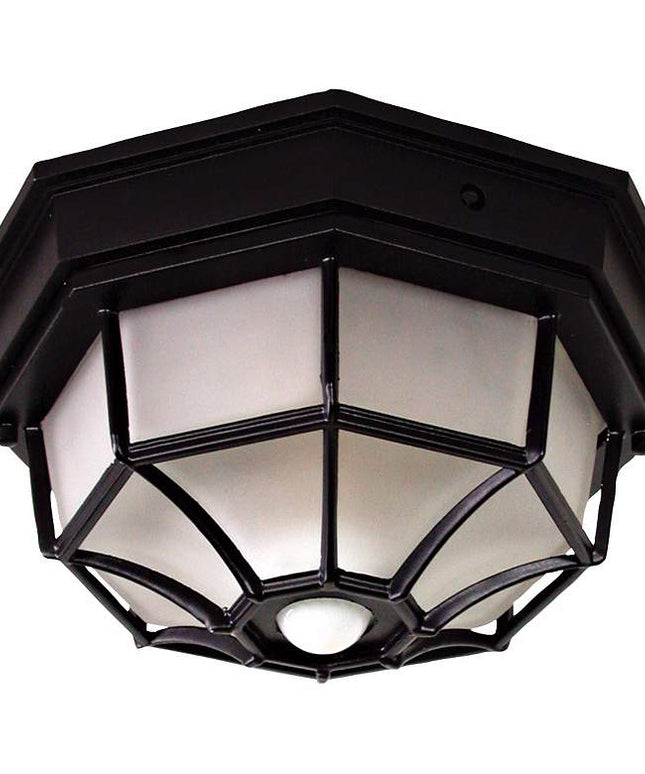 Heath Octagonal 12" Wide Black Motion Sensor Outdoor Ceiling Light