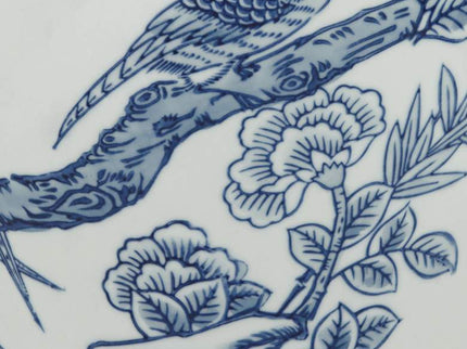 Heather 16" High Blue and White Ceramic Ginger Jar with Lid