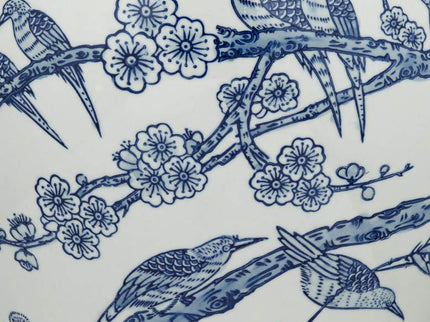 Heather 20 3/4" High Blue and White Ceramic Ginger Jar with Lid