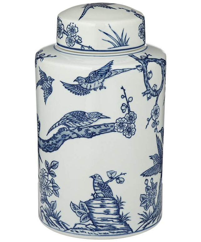 Heather Blue and White 3-Piece Ceramic Decorative Jar Set