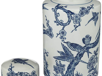 Heather Blue and White 3-Piece Ceramic Decorative Jar Set