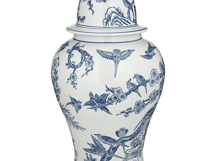 Heather Blue and White Ceramic Ginger Jars Set of 2