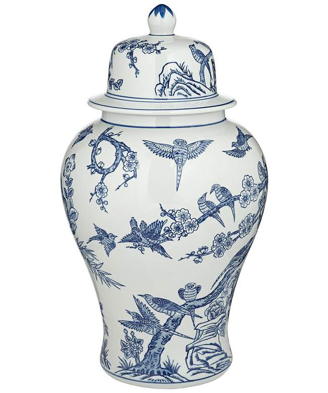 Heather Blue and White Ceramic Ginger Jars Set of 2