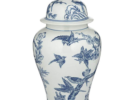 Heather Blue and White Ceramic Ginger Jars Set of 2