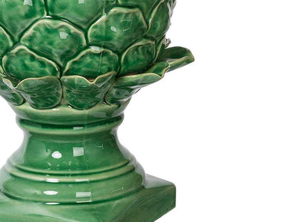 Helsa 12 1/4"H Green Blooming Artichoke Ceramic Sculpture