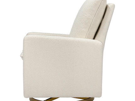 M20987WBG,Babyletto,Cali Pillowback Swivel Glider in Ivory Boucle w/ Gold Base