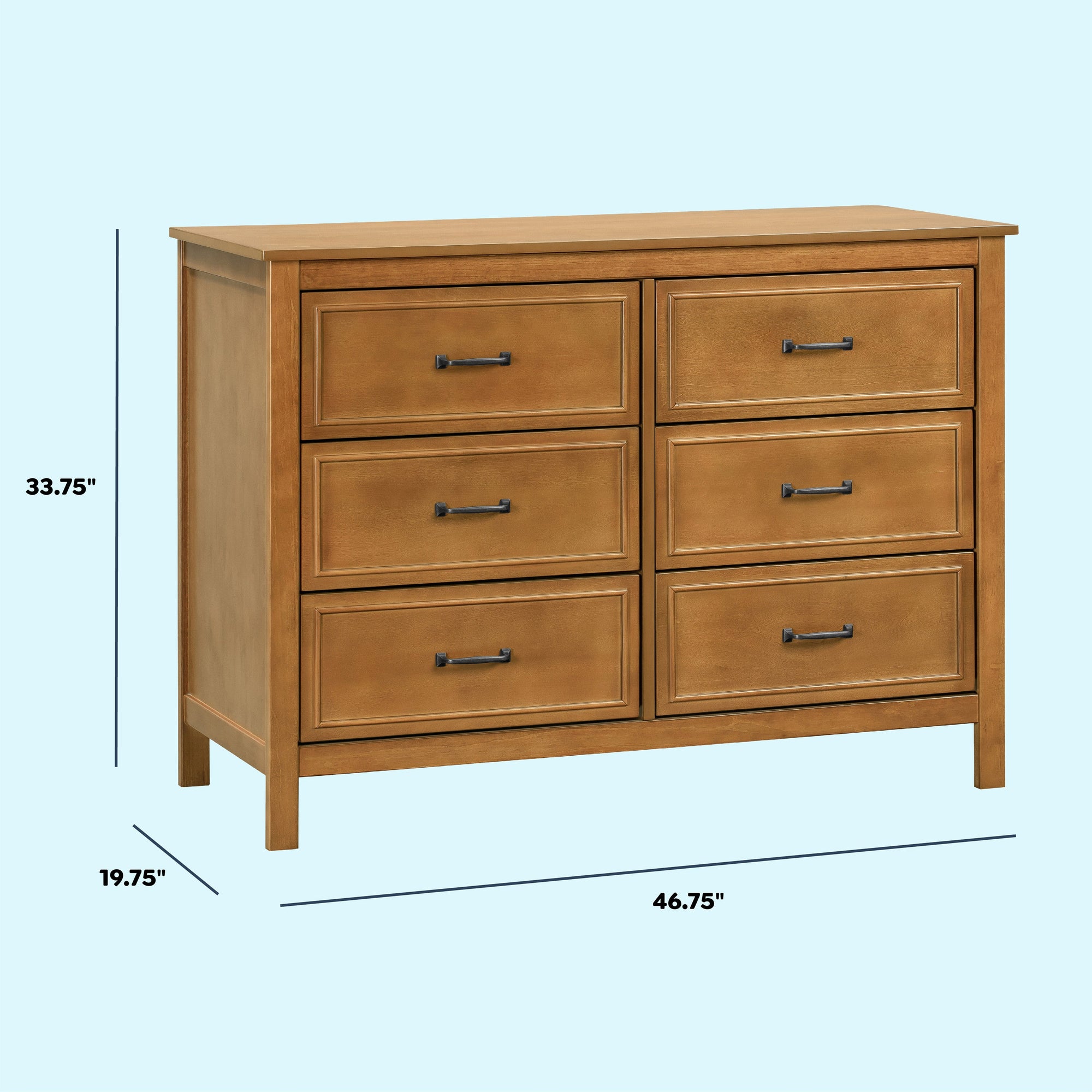M12826CT,DaVinci,Charlie 6-Drawer Double Dresser in Chestnut
