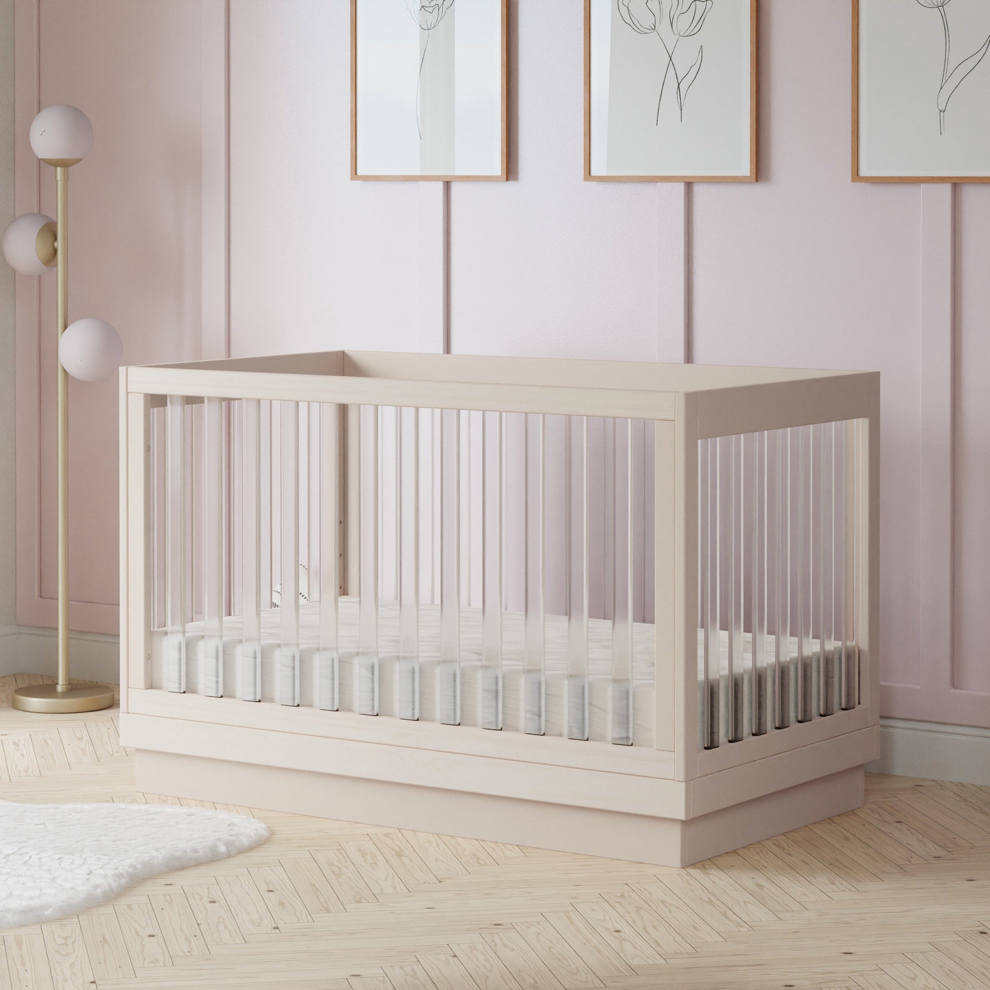 M8601KNX,Babyletto,Harlow 3-in-1 Convertible Crib w/Toddler Bed Conversion Kit in Washed Natural/