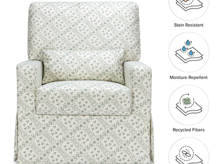 M21787GLT,Namesake,Sarah Flint x Namesake Crawford Swivel Glider in Green Lattice Performance Eco-Weave
