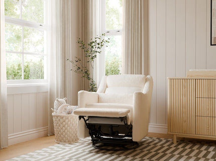 M11286PWB,Babyletto,Kiwi Plus Power Glider Recliner w/ Power Headrest in Performance Ivory Boucle