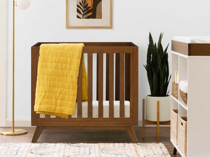 M22598L,DaVinci,Otto 3-in-1 Convertible Mini Crib with 4 Mattress in Walnut