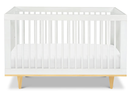 W4901WN,DaVinci,Marley 3-In-1 Convertible Crib in White Finish and Natural Legs