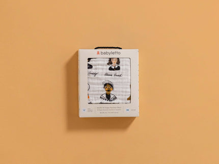 T28434,Babyletto,Women In History Muslin All-Stages Bassinet Sheet in GOTS Certified Organic Cotton