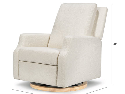 M22287WBLB,Namesake,Crewe Recliner and Swivel Glider in Ivory Boucle w/Light Wood Base