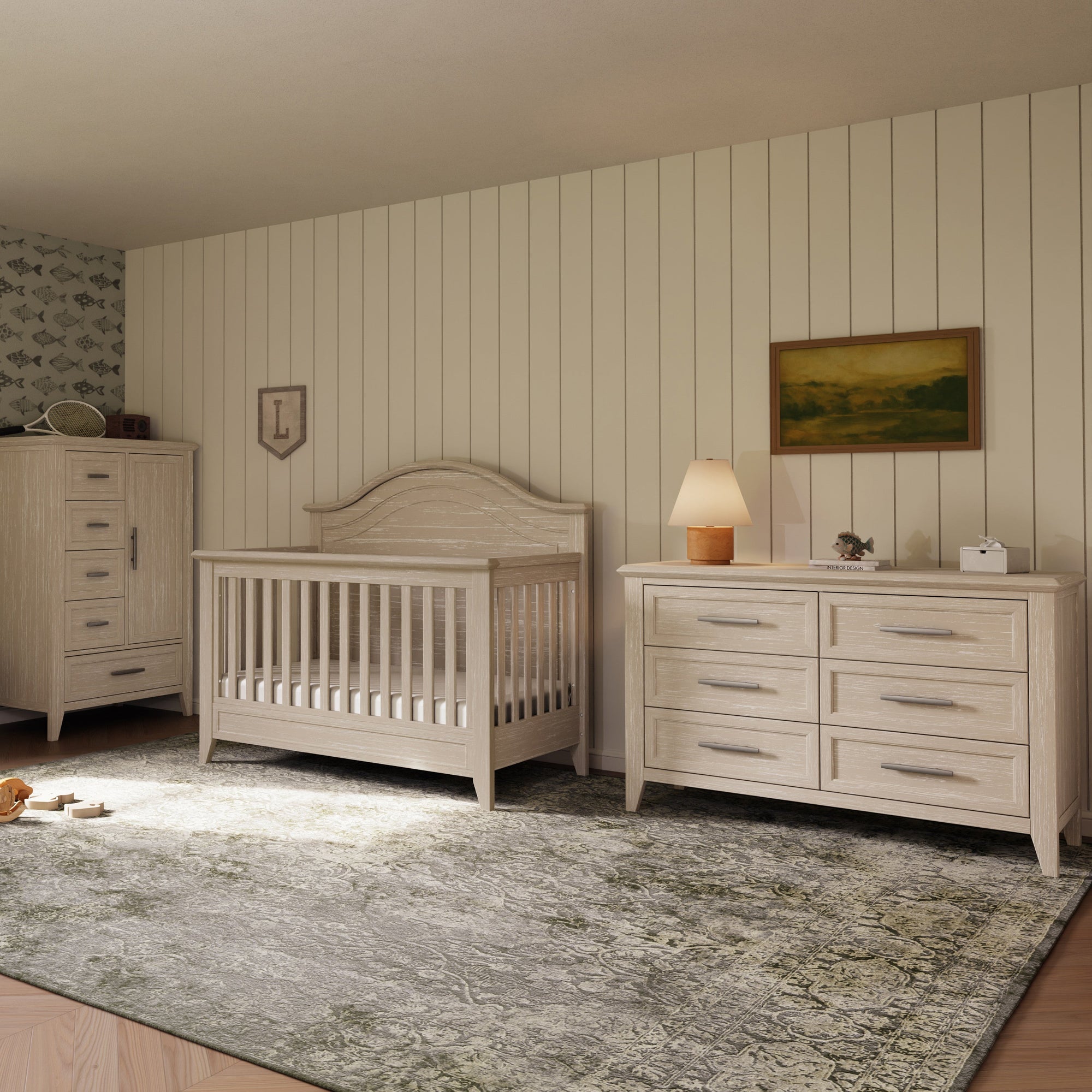 B14416SDB,Monogram by Namesake,Beckett 6-Drawer Dresser in Sandbar