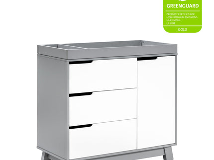 M4223GW,Babyletto,Hudson 3-Drawer Changer Dresser w/Removable Changing Tray in Grey/White