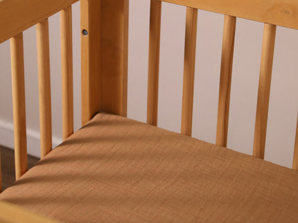 T29535BTS,Babyletto,Burnt Sienna Muslin Crib Sheet in GOTS Certified Organic Cotton