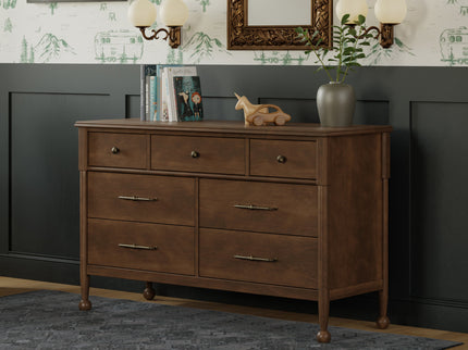 M31416NL,Namesake,Alouette 7-Drawer Assembled Dresser in Natural Walnut