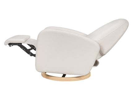 M23188PCMEWLB,Babyletto,Nami Glider Recliner w/ Electronic Control and USB in Performance Cream Eco-Weave w/Light wood base
