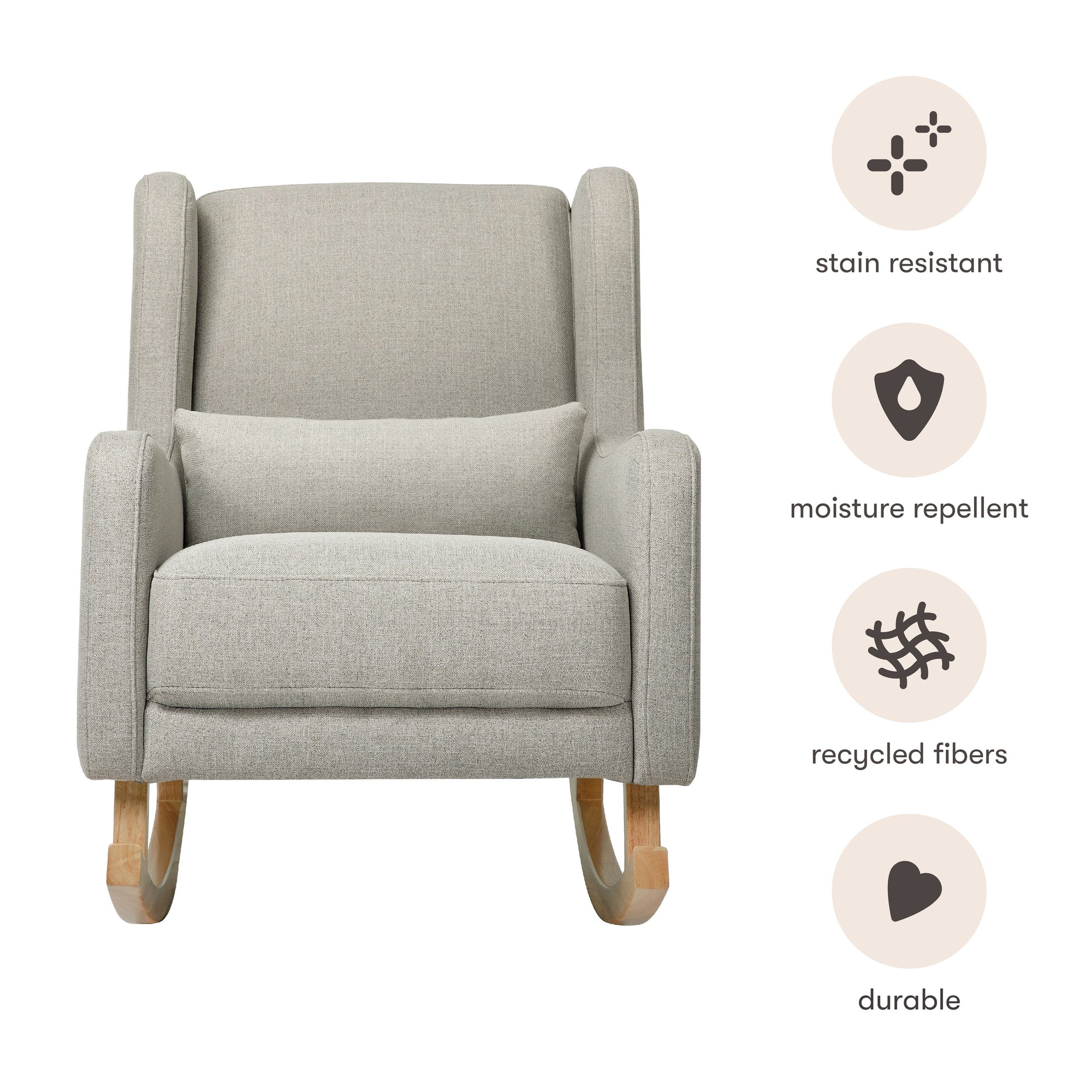 M20687PGETL,Babyletto,Kai Rocker in Performance Grey Eco-Twill w/Light Legs