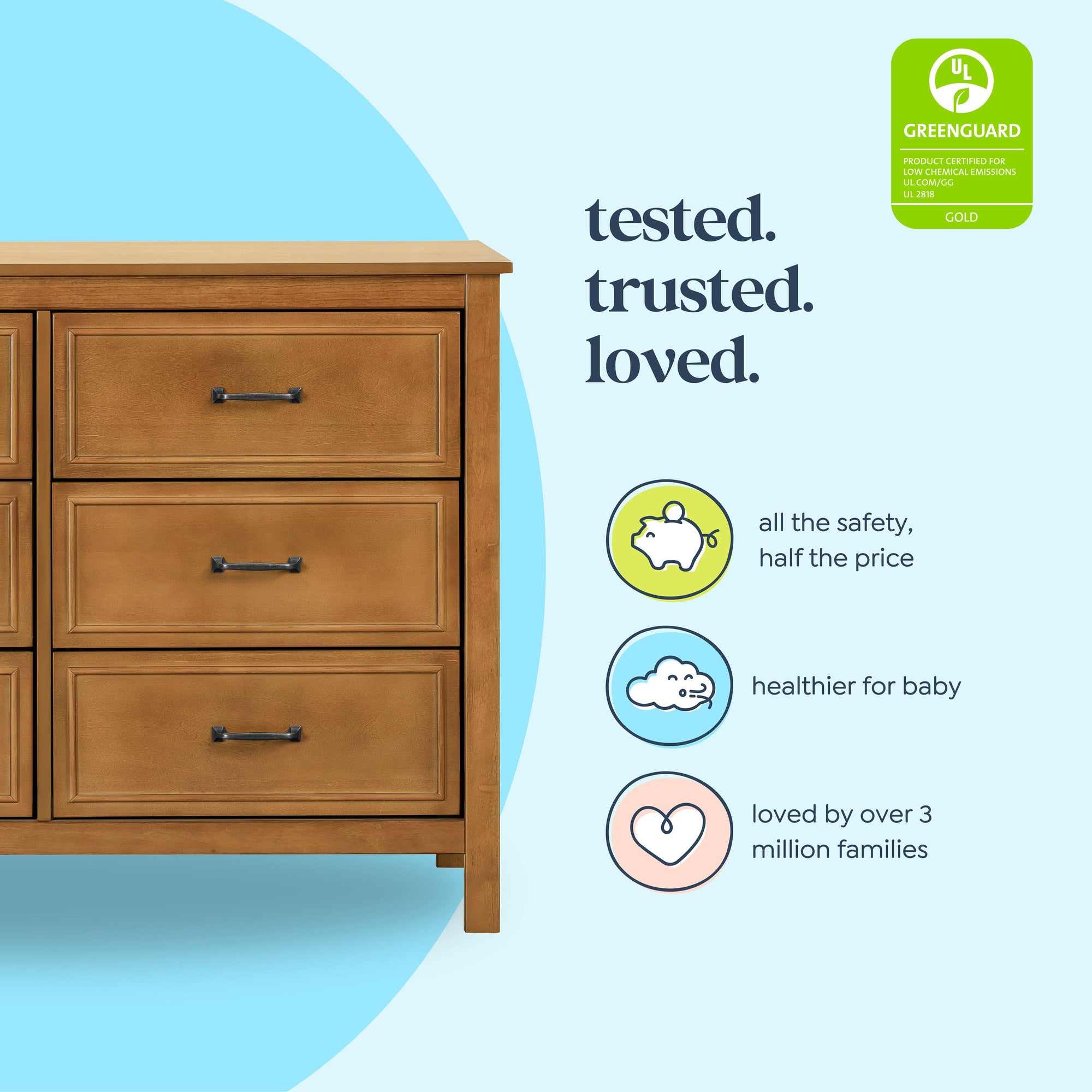 M12826CT,DaVinci,Charlie 6-Drawer Double Dresser in Chestnut