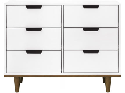 W4926WL,DaVinci,Marley 6-Drawer Double Dresser in White/Walnut