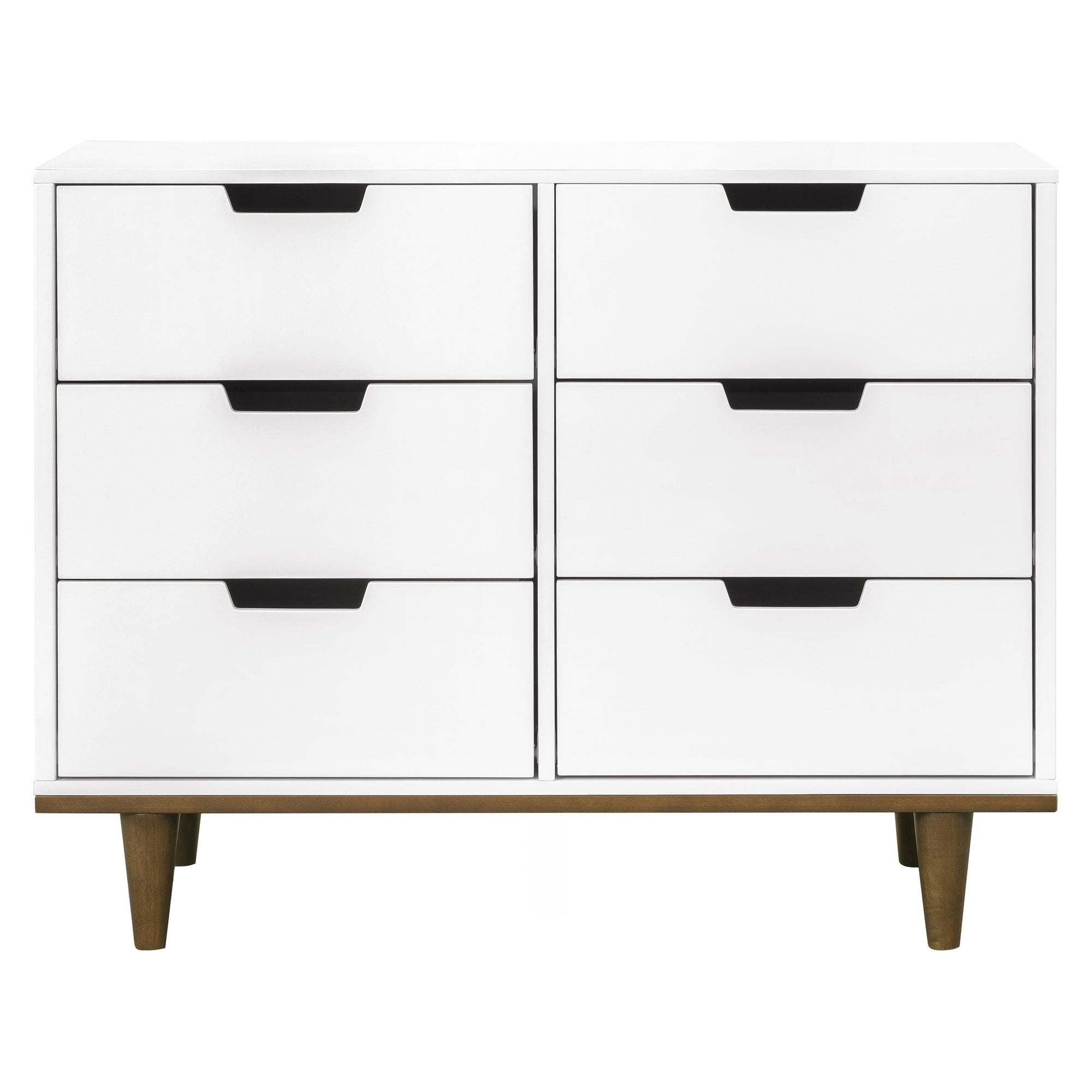 W4926WL,DaVinci,Marley 6-Drawer Double Dresser in White/Walnut