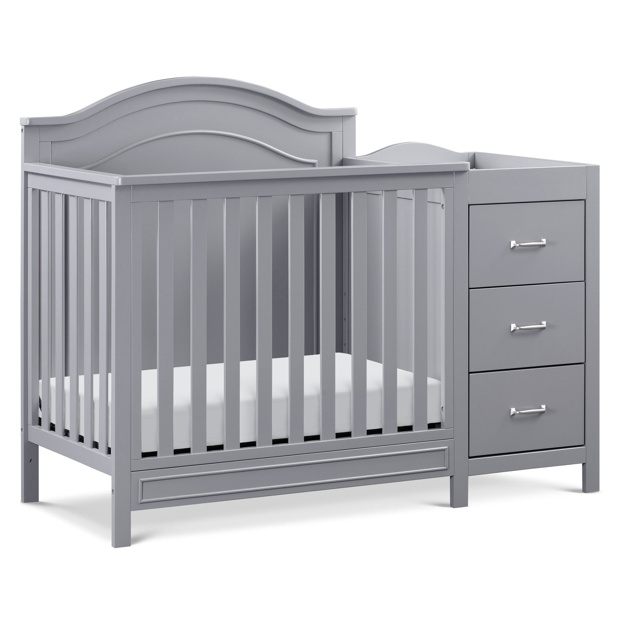 M12881G,DaVinci,Charlie 4-in-1 Convertible Mini Crib & Changer in Grey