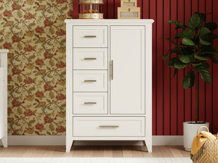 B14427RW,Monogram by Namesake,Beckett Chifforobe in Warm White