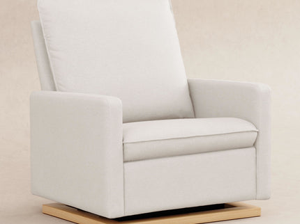 M20984PCMEWLB,Babyletto,Cali Pillowback Chair and a Half Glider in Performance Cream Eco-Weave w/ Light Wood Base