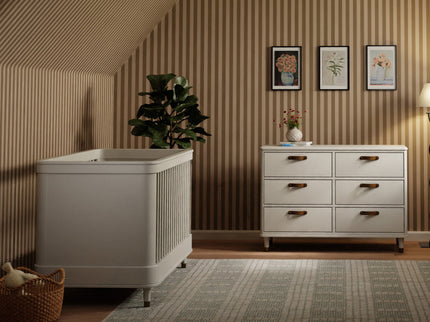 B14301RW,Namesake,Tanner 3-in-1 Convertible Crib in Warm White