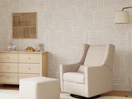 M26385PBEWLB,Babyletto,Kiwi Gliding Ottoman in Performance Beach Eco-Weave w/ Light Wood Base