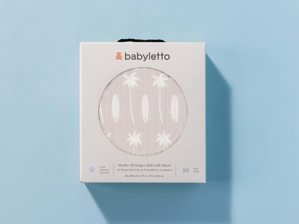 T27033,Babyletto,Beach Bum Muslin All-Stages Midi Crib Sheet in GOTS Certified Organic Cotton