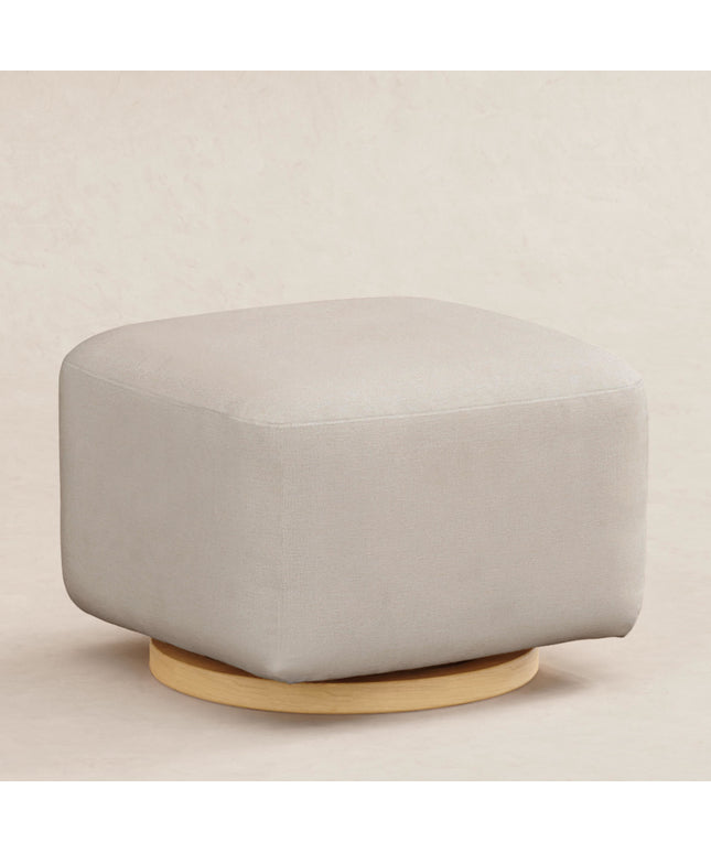 M26385PBEWLB,Babyletto,Kiwi Gliding Ottoman in Performance Beach Eco-Weave w/ Light Wood Base