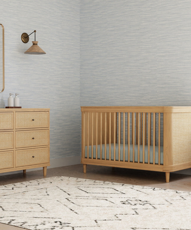 M23701HYHC,Namesake,Marin with Cane 3-in-1 Convertible Crib in Honey and Honey Cane