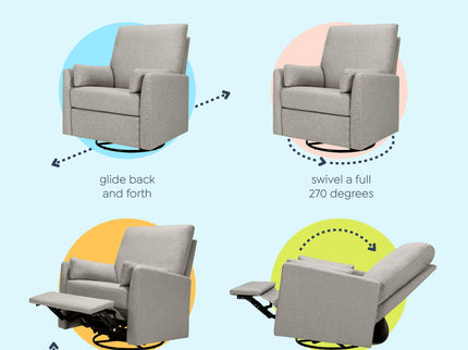 F24687PFTGRY,Carter's,Ethan Swivel Recliner in Performance Grey Linen