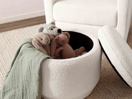 M22985WB,Babyletto,Enoki Storage Ottoman in Ivory Boucle