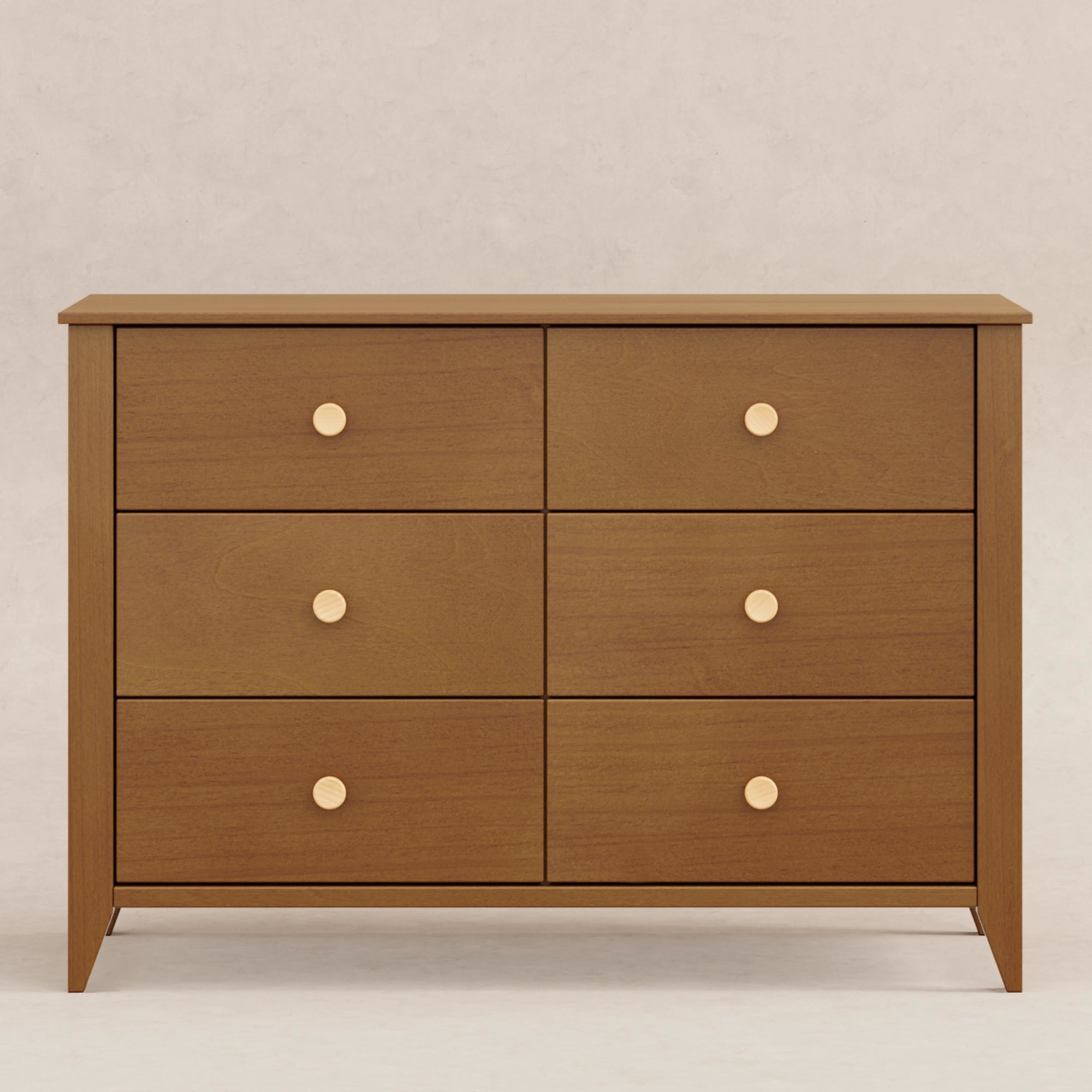 M10326CTN,Babyletto,Sprout 6-Drawer Double Dresser in Chestnut and Natural