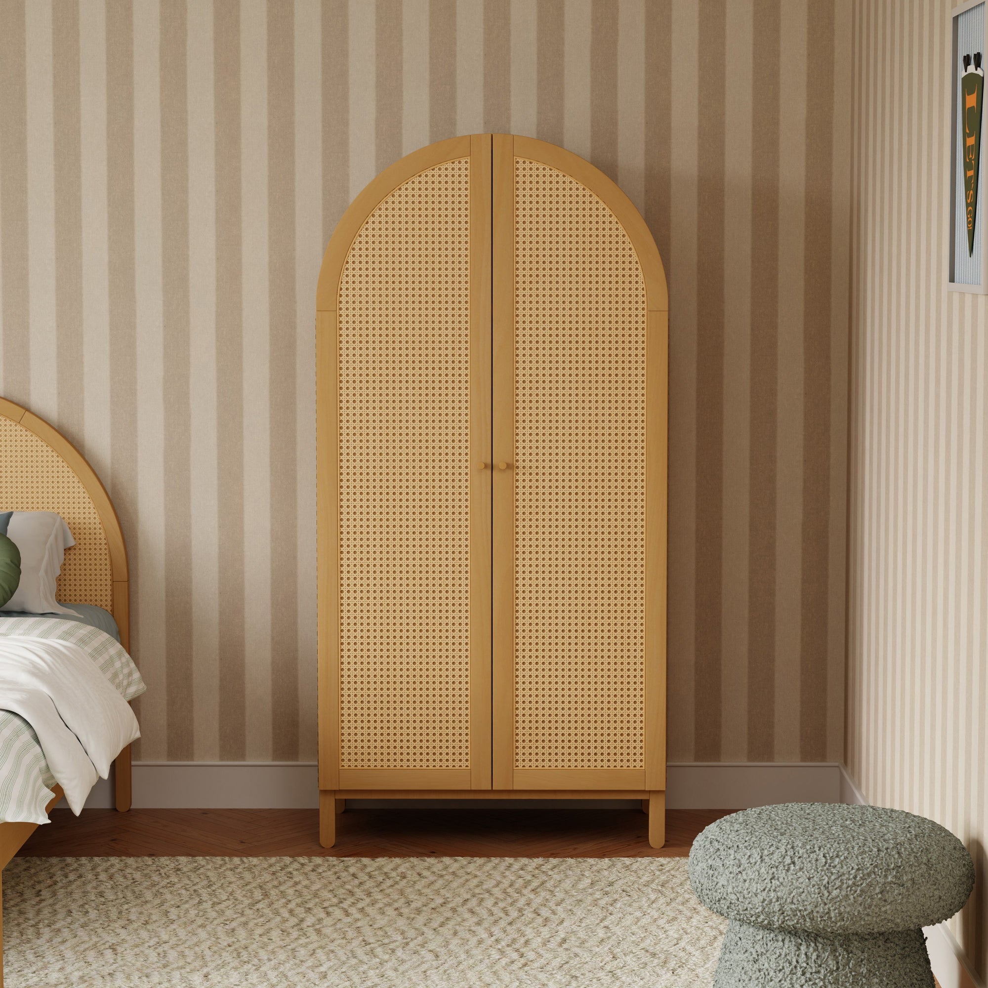 M25929HY,Babyletto Kids,Bondi Cane Armoire  Assembled in Honey