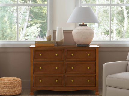 M5529CT,DaVinci,Kalani 6-Drawer Double Wide Dresser in Chestnut Finish