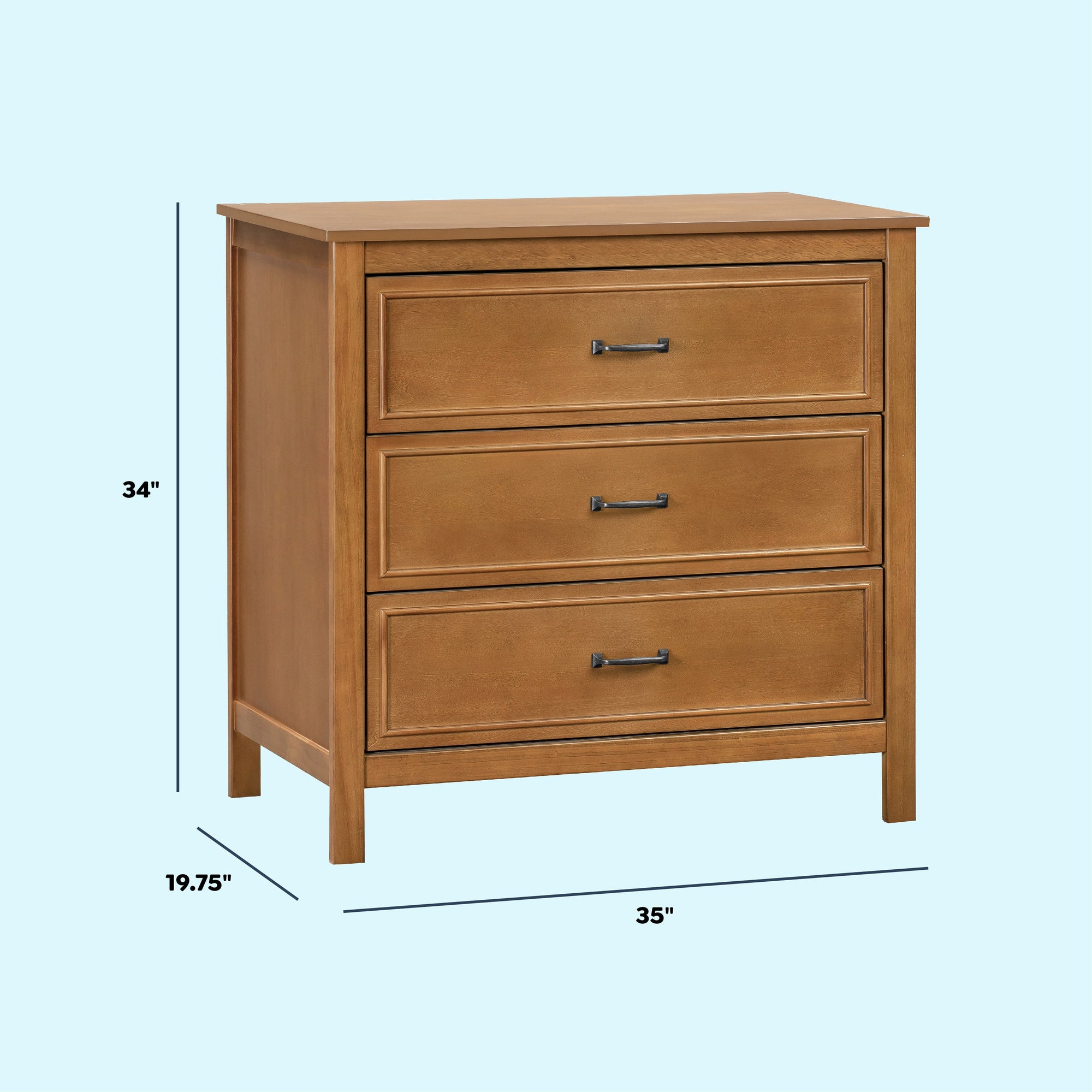 M12823CT,DaVinci,Charlie 3-Drawer Dresser in Chestnut