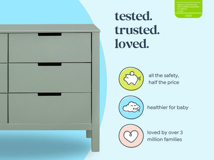 F11926LS,Carter's,Colby 6-Drawer Double Dresser in Light Sage