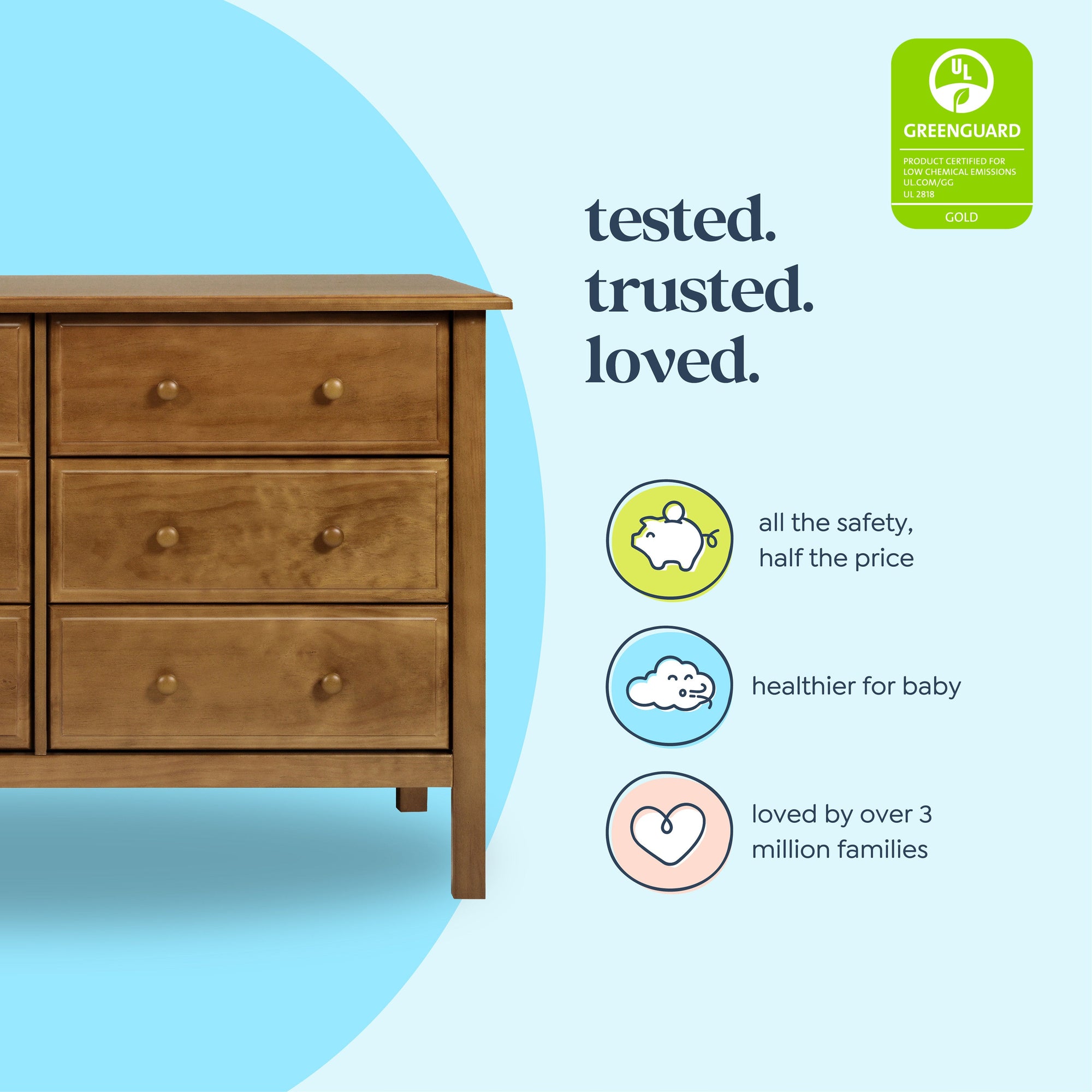 M5966CT,DaVinci,Jayden 6-Drawer Double Wide Dresser In Chestnut