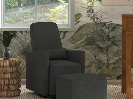 M11687GY,DaVinci,Olive Glider and Ottoman in Dark Grey Finish w/Dark Grey Piping