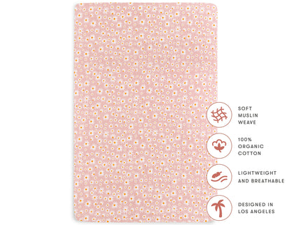 T28036,Babyletto,Daisy Muslin Mini Crib Sheet in GOTS Certified Organic Cotton