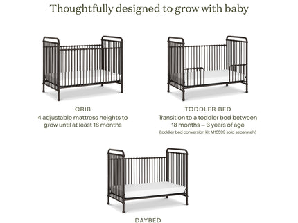 B15501UR,Namesake,Abigail 3-in-1 Convertible Crib in Vintage Iron