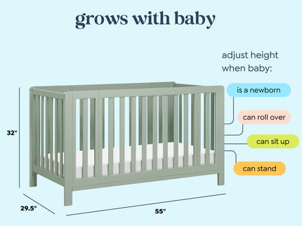 F11980LS,Carter's,Colby GROW 6-in-1 Convertible Bassinet to Crib in Light Sage