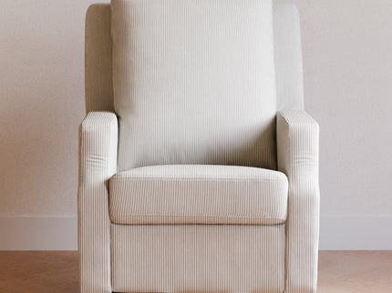 M22286FCSLB,Namesake,Crewe Electronic Swivel Glider Recliner in Fog Chatham Stripe Performance Eco-Weave w/LB