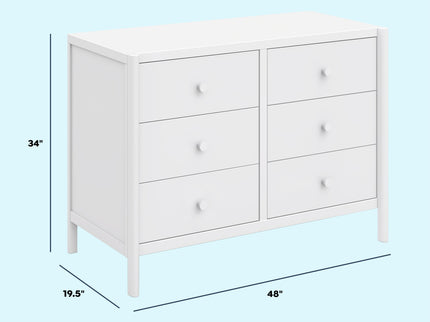M25126W,DaVinci,Birdie 6-Drawer Dresser in White